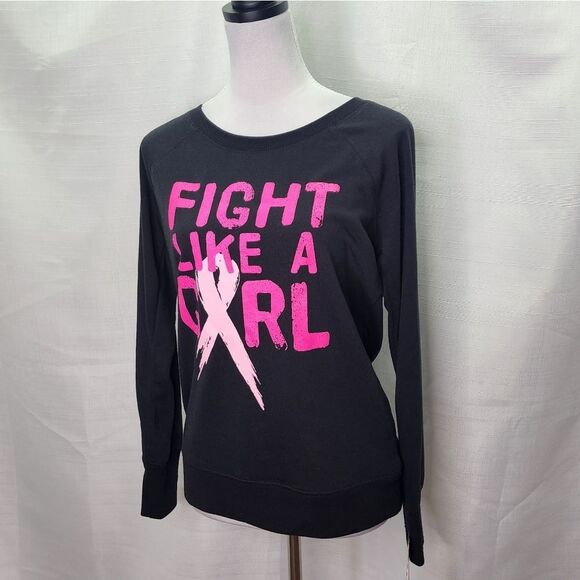 Ideology Black and Pink Cancer Awareness Sweatshirt Size Small - Picture 3 of 8